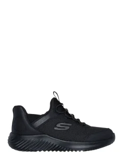 Skechers Black Bounder Brisk Burst School Slip In Trainers