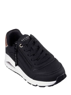 Skechers Black Uno Lite Easy Zip Trainers