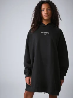 smALLSAINTS Black Dana Zip Oversized Hoodie Dress