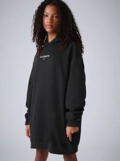 smALLSAINTS Black Dana Zip Oversized Hoodie Dress