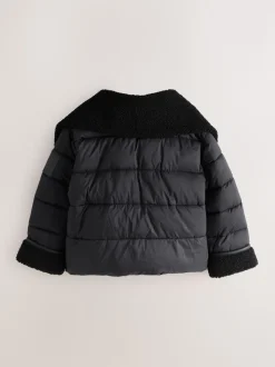 smALLSAINTS Black Padded Aviator Jacket