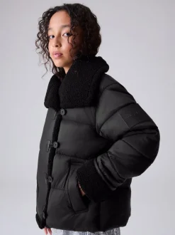 smALLSAINTS Black Padded Aviator Jacket