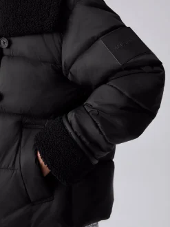 smALLSAINTS Black Padded Aviator Jacket