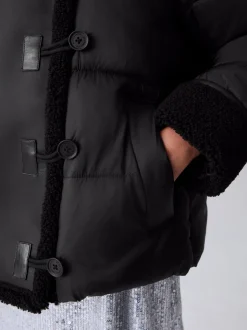 smALLSAINTS Black Padded Aviator Jacket