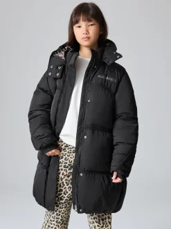 smALLSAINTS Black Ruched Longline Padded Coat