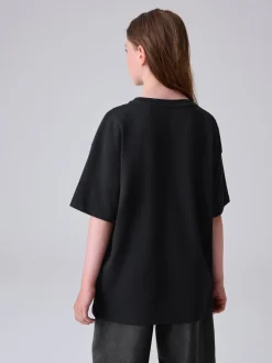 smALLSAINTS Black/Butterfly Graphic Oversized Crew Neck T-Shirt