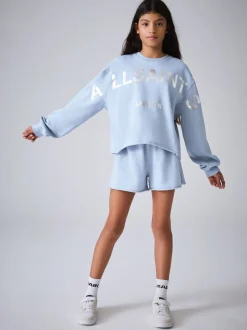 smALLSAINTS Blue Biggy Sweatshirt and Sweat Shorts Set