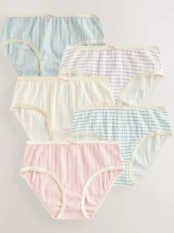 Stripe/Plain Texture Briefs 5 Pack (1.5-16yrs)