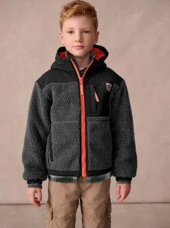 Superdry Black Borg Zip Through Jacket