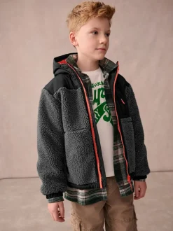 Superdry Black Borg Zip Through Jacket