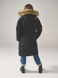 Superdry Black Everest Longline Puffer Coat