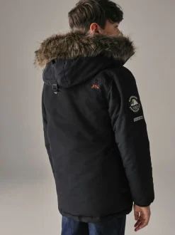 Superdry Black Everest Parka Coat
