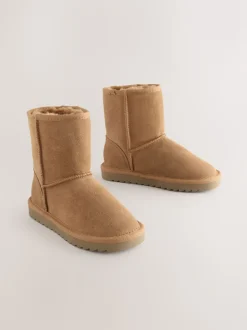 Tan Brown Water Repellent Suede Pull On Boots