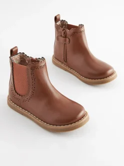 Tan Brown Wide Fit (G) Chelsea Ankle Boots