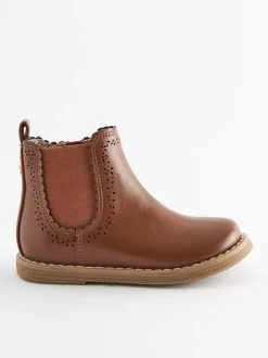 Tan Brown Wide Fit (G) Chelsea Ankle Boots