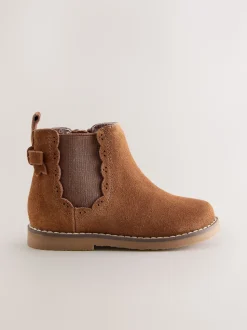 Tan Brown Wide Fit (G) Chelsea Ankle Boots
