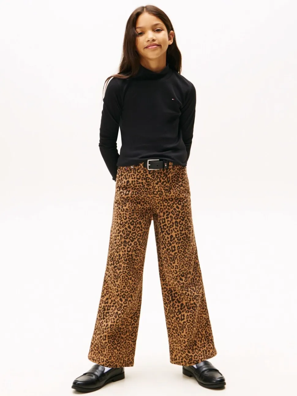 Tommy Hilfiger Black Ribbed Extra Slim Mock Neck Top