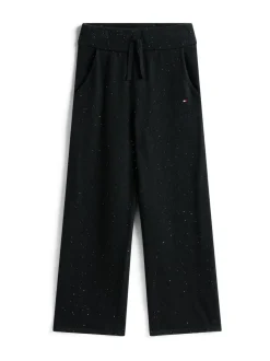 Tommy Hilfiger Black Sequin Wide Leg Drawstring Trousers
