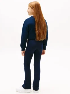 Tommy Hilfiger Blue Extra Slim Logo Flared Leggings