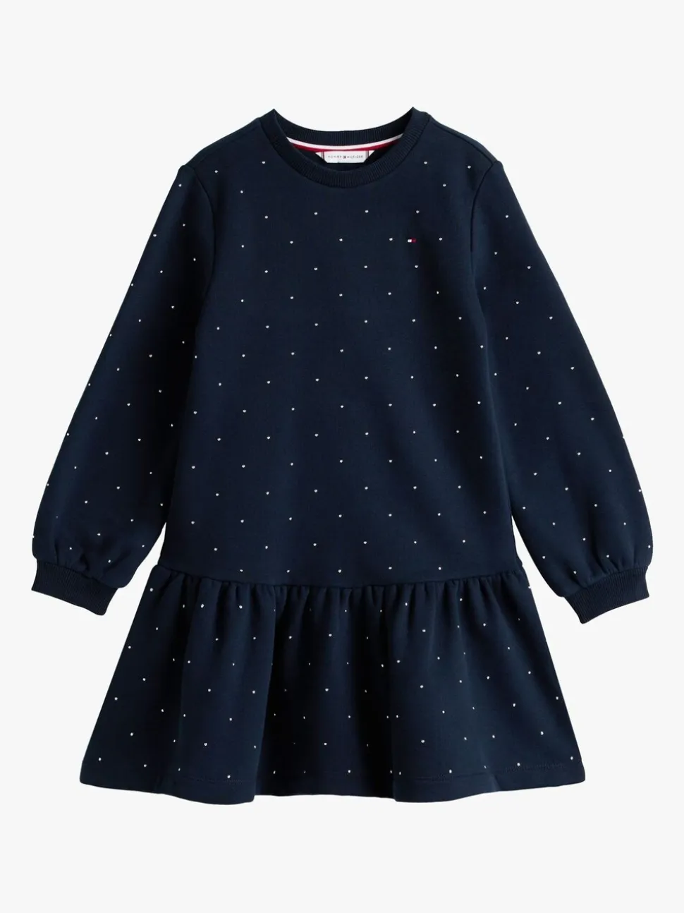 Tommy Hilfiger Blue Festive Stud Relaxed Fleece Skater Dress