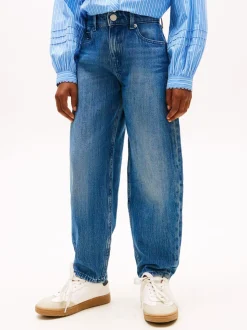 Tommy Hilfiger Blue Flag Embroidery Faded Barrel Leg Jeans