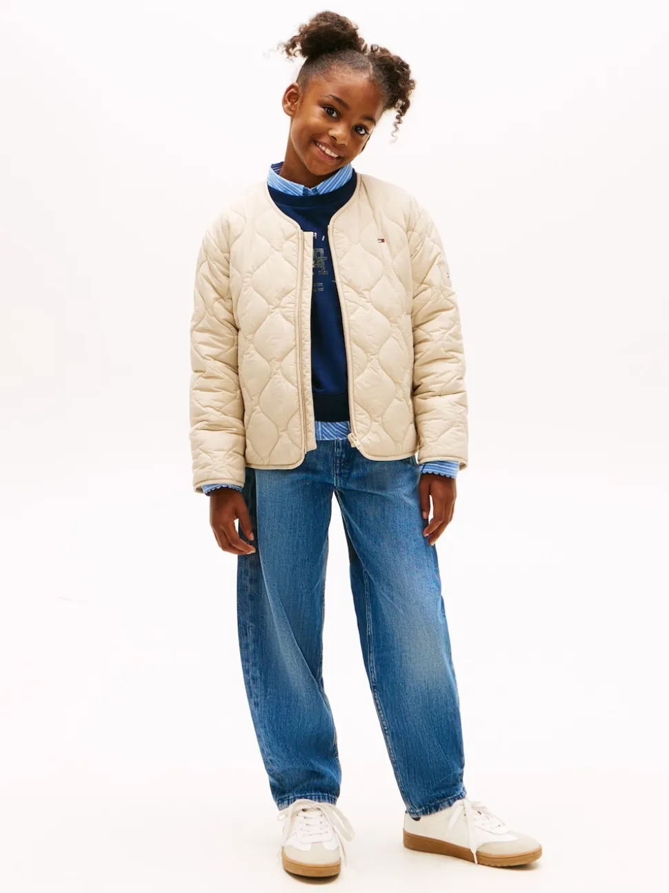 Tommy Hilfiger Blue Flag Embroidery Faded Barrel Leg Jeans