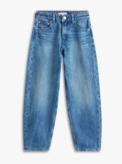 Tommy Hilfiger Blue Flag Embroidery Faded Barrel Leg Jeans