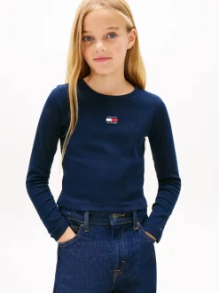 Tommy Hilfiger Blue Heritage Extra Slim Long Sleeve T-Shirt