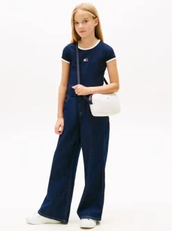 Tommy Hilfiger Blue Heritage Flag Ribbed Extra Slim T-Shirt