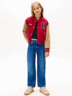 Tommy Hilfiger Blue Logo Embroidery Girlfriend Jeans