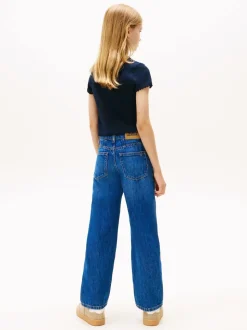 Tommy Hilfiger Blue Logo Embroidery Girlfriend Jeans