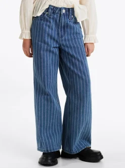 Tommy Hilfiger Blue Wide Leg Stripe 100% Cotton Jeans