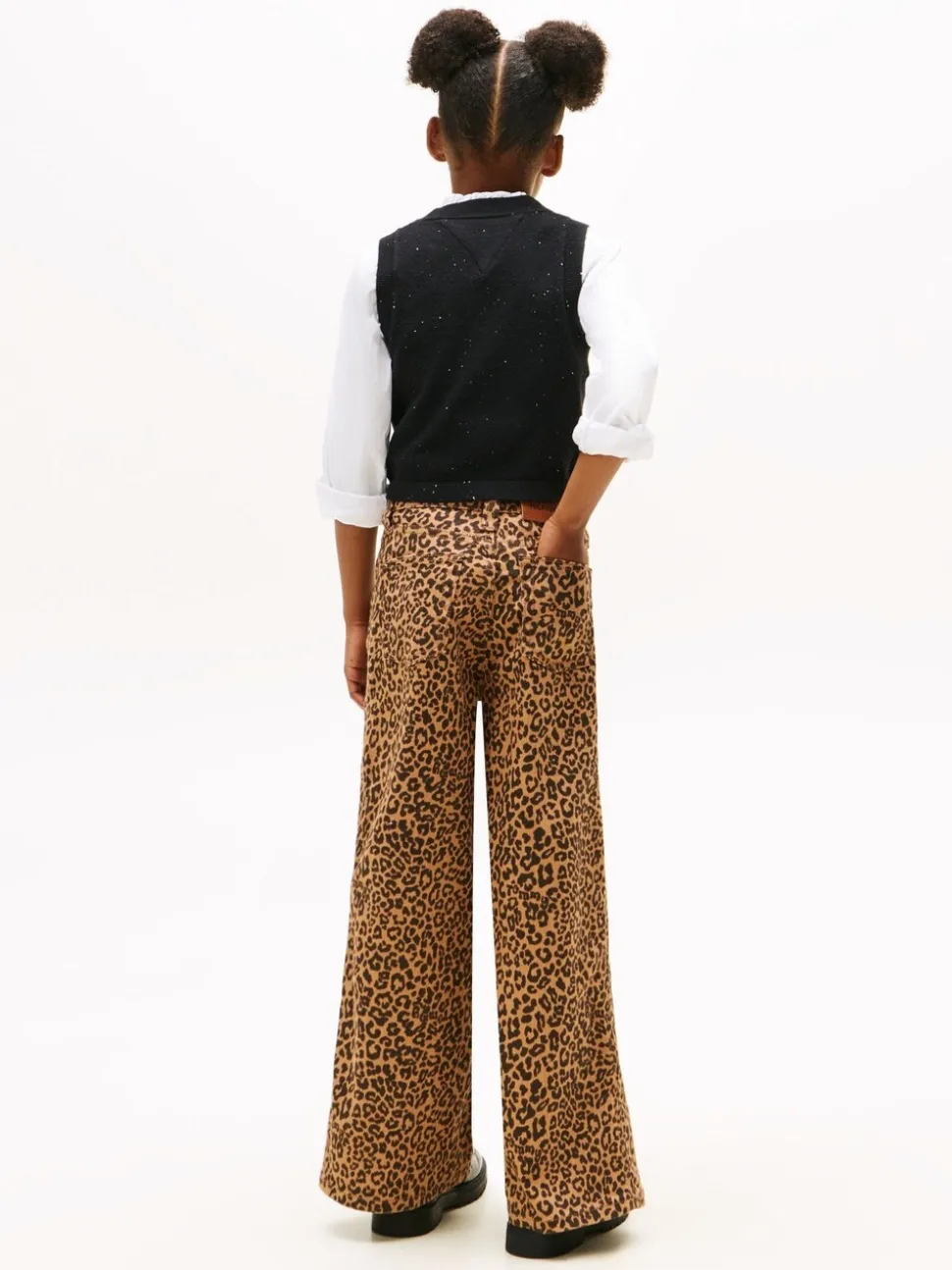 Tommy Hilfiger Brown Mabel Leopard Print High Rise Wide Leg Jeans