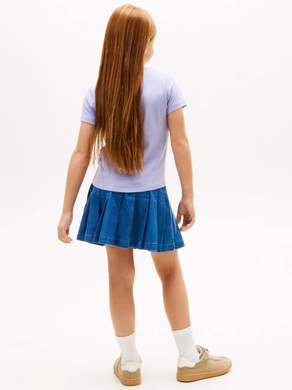 Tommy Hilfiger Purple Metallic Logo Slim Crew Neck T-Shirt