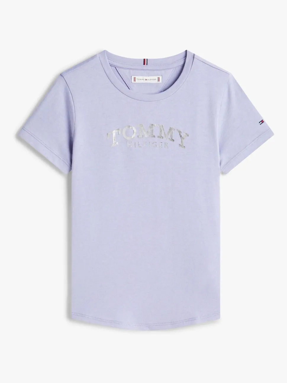 Tommy Hilfiger Purple Metallic Logo Slim Crew Neck T-Shirt