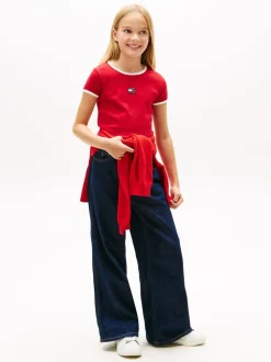 Tommy Hilfiger Red Heritage Flag Ribbed Extra Slim T-Shirt