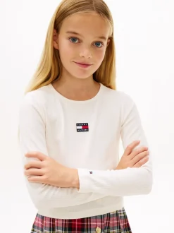 Tommy Hilfiger White Heritage Extra Slim Long Sleeve T-Shirt