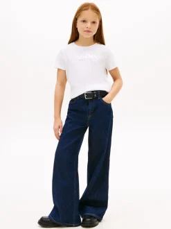 Tommy Hilfiger White Metallic Logo Slim Crew Neck T-Shirt