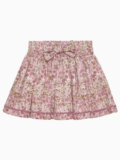 Trotters London Pink Poppy & Daisy Bow Skirt