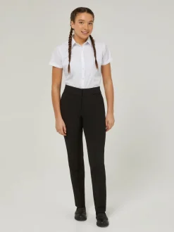 Trutex Straight Leg Twin Pocket Girls Black School Trousers