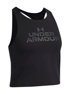Under Armour Black Motion Branded Crop Tank