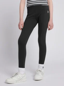 U.S. Polo Assn. Black Elastic Waistband Leggings