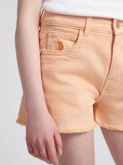 U.S. Polo Assn Orange Wash Denim Shorts