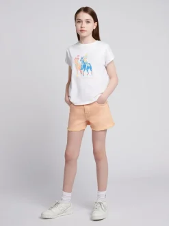 U.S. Polo Assn Orange Wash Denim Shorts