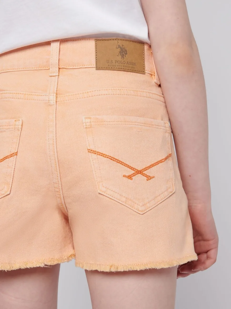 U.S. Polo Assn Orange Wash Denim Shorts