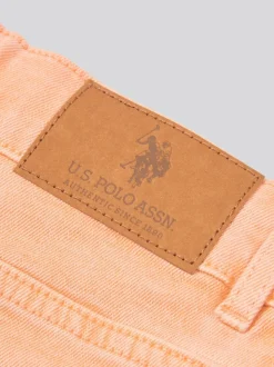 U.S. Polo Assn Orange Wash Denim Shorts