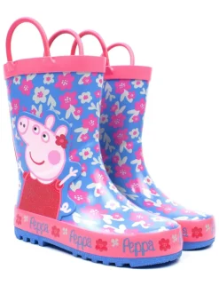 Vanilla Underground Blue Peppa Pig Kids Wellies with Handles