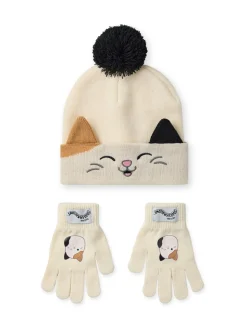 Vanilla Underground Cream Squishmallows Girls Winter Hat and Gloves Set