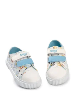 Vanilla Underground White Bluey Kids Velcro Trainers