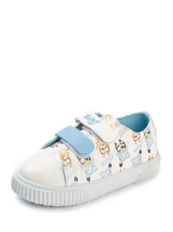 Vanilla Underground White Bluey Kids Velcro Trainers